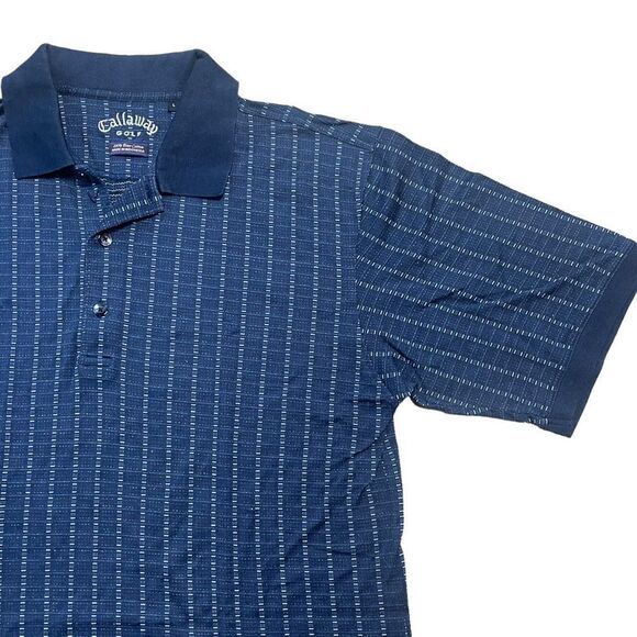 Callaway Golf Polo Shirt Mens Size Large Blue Logo embroidered 100% Fine Cotton - Picture 1 of 8
